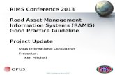 RIMS Project Update - Road Asset Management Information System Best Practice Guide