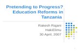Pretending to Progress? Education Reforms in Tanzania