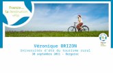L'itinérance à vélo, rôle et mission de France Vélo Tourisme - Véronique BRIZON - UE2011