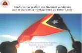 Renforcer la gestion des finances publiques par le biais de la transparence au Timor-Leste