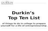 Durkin's Top Ten List