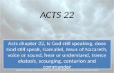 Acts 22, Is God still speaking, does God still speak, Gamaliel, Jesus of Nazareth, voice or sound, hear or understand, trance ekstasis, scourging, centurion and commander