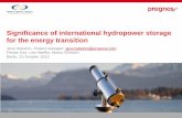 Significance of international hydropower storage   Jens Hobohm