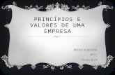Princípios e valores de uma empresa mónica