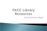 FKCC Library Resources Small Business Plan