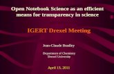 IGERT Drexel Open Notebook Science Talk