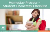 Homestay Process - Student Homestay Checklist