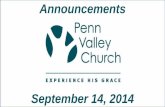 Penn Valley Church Announcements 9 14-14a