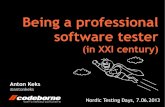 Being a professional software tester