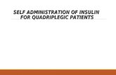 Self-administration of insulin for quadriplegic diabetic patients