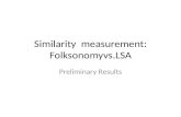 Similarity  Measurement  Preliminary Results