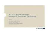 2013-1Y Yatırım Stratejisi: Senaryolar, Öngörüler ve Öneriler