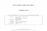 Q1 2009 Earning Report of Ryland Group Inc.