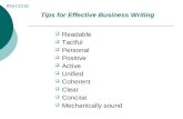 Tips for Effective Business Writing