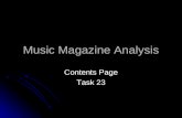 Music Magazine Analysis Contents Page