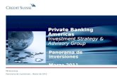 PB Americas Panorama de inversiones – Marzo de 2011 Private Banking Americas Investment Strategy & Advisory Group Panorama de inversiones Marzo 2011.