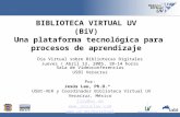 BIBLIOTECA VIRTUAL UV (BiV) Una plataforma tecnológica para procesos de aprendizaje Día Virtual sobre Bibliotecas Digitales Jueves / Abril 13, 2005, 10-14.