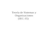 Teoría de Sistemas y Organizaciones (IEC-35). Conceptos Importantes a tratar en este curso 1.Teoría Organizacional 2.Cultura Organizacional 3.Modelo de.