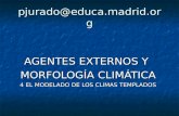 Pjurado@educa.madrid.org AGENTES EXTERNOS Y MORFOLOGÍA CLIMÁTICA 4 EL MODELADO DE LOS CLIMAS TEMPLADOS.