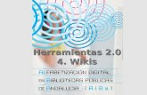 Herramientas 2.0 4. Wikis. Guión Qué es una wiki Características Para qué usar una wiki Diferencias entre Blog y Wiki Herramientas para construir wikis.