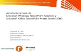Arquitectura base de Microsoft Windows SharePoint Services y Microsoft Office SharePoint Portal Server 2003 César de la Torre Software Architect [Microsoft.