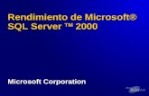 Rendimiento de Microsoft® SQL Server TM 2000 Microsoft Corporation.