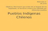 Pueblos Indígenas Chilenos Miércoles 4 de Junio Objetivo: Reconocer que antes de la llegada de los españoles, el territorio chileno fue habitado por diferentes.