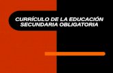 CURRÍCULO DE LA EDUCACIÓN SECUNDARIA OBLIGATORIA.