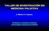 TALLER DE INVESTIGACIÓN EN MEDICINA PALIATIVA J. FELIU Y P. Zamora XII Máster en Medicina Paliativa Universidad Autónoma de Madrid XII Máster en Medicina.