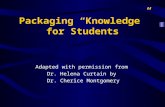 Packaging Knowledge for Students Adapted with permission from Dr. Helena Curtain by Dr. Cherice Montgomery.