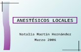 ANESTÉSICOS LOCALES Natalia Martín Hernández Marzo 2006.