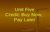 Unit 5: Credit: Buy Now, Pay Later