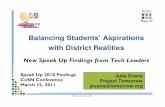 Balancing Students' Aspirations with District Realities