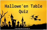 Hallowe'en Table Quiz