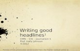 Writing Headlines for Print and Online