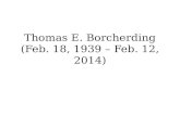 In Memory of Professor Thomas Borcherding