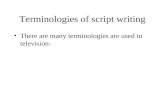 Terminologies of script writing