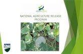 NATIONAL AGRICULTURE RELEASE PROGRAM (NARP). El NARP fue introducido como recompensa para reducir y controlar plagas en ciertos productos de alto volumen.