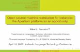 Open-source machine translation for Icelandic:  the Apertium platform as an opportunity