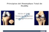 Principios del Reemplazo Total de Rodilla Aliviar el dolor Restaurar alineación Restaurar funciones