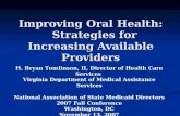 Improving Oral Health: Strategies for Increasing Available ...