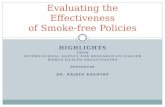 Smoke free policies-  evaluating the effectiveness