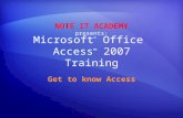 Microsoft Access 2007: Get To Know Access