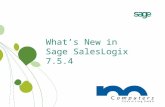 Whats new Sage SalesLogix v7.5.4
