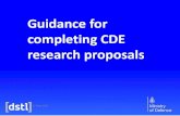 22 May 2014: CDE Guidance for completing cde research proposals