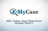 SEO: Now What Does Google Want?