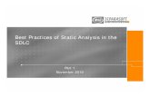 Best Practices of Static Code Analysis in the SDLC