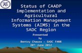 Status of caadp implementation and agricultural information systems in sadc