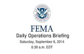 FEMA Daily Operations Briefing for Sep 6, 2014