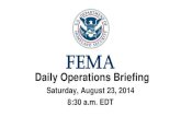 FEMA Daily Operations Briefing for Aug 23, 2014